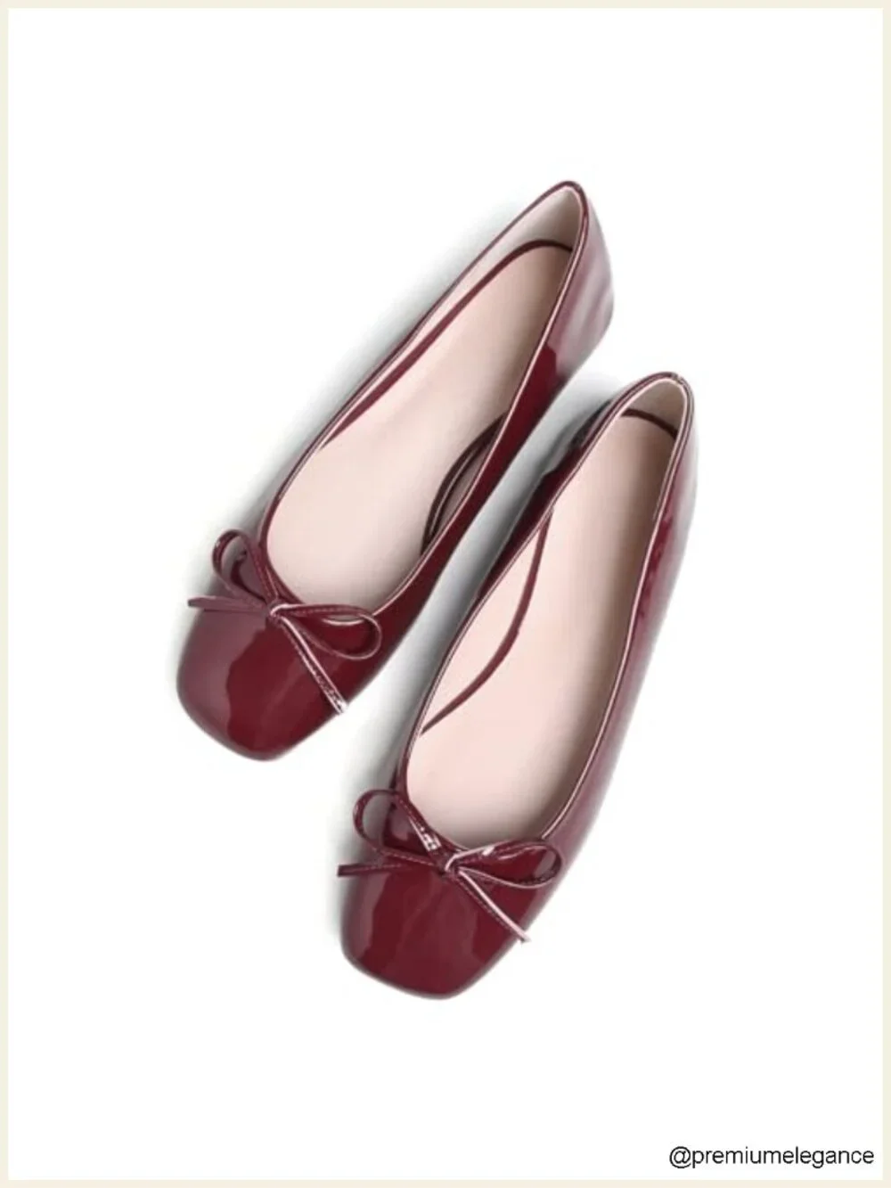 Women's Foldable Ballet Flats Square Toe Ballerina Shoes Comfortable Leather